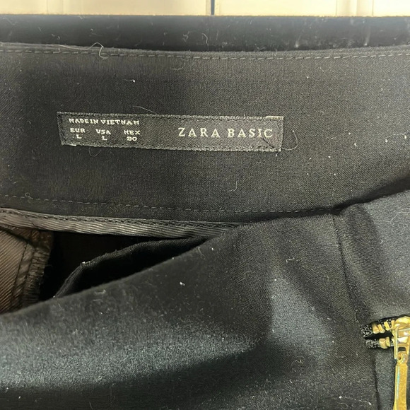 Zara Basic Black Slacks Large - Picture 2 of 3